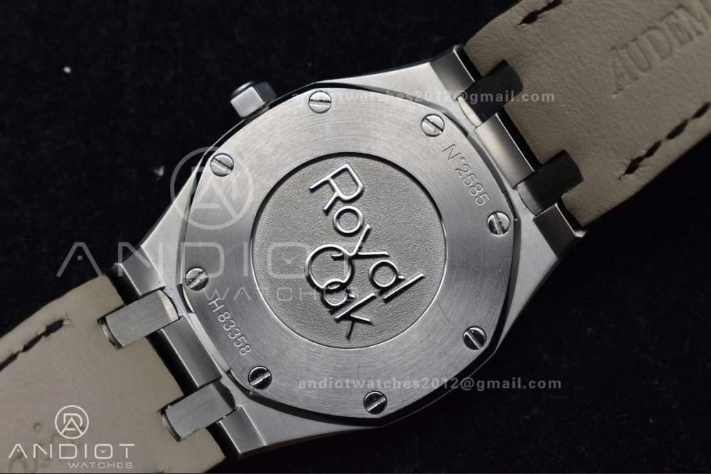 FastDry Lady Royal Oak 33mm 67651 SS Diamond Bezel V7F 1:1 Black Textured Dial On Stainless Strap Ronda Quartz 120