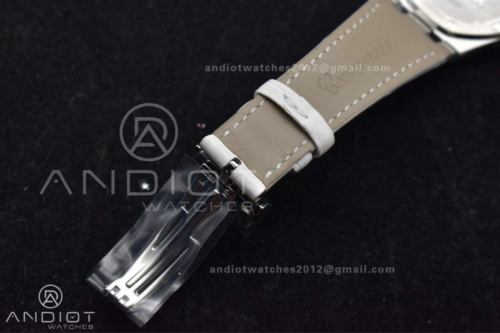 Lady Royal Oak 33mm 67651 SS Diamond Bezel V7F 1:1 White Textured Dial On White Croco Leather Strap Ronda Quartz to AP Cal. Sporty 101