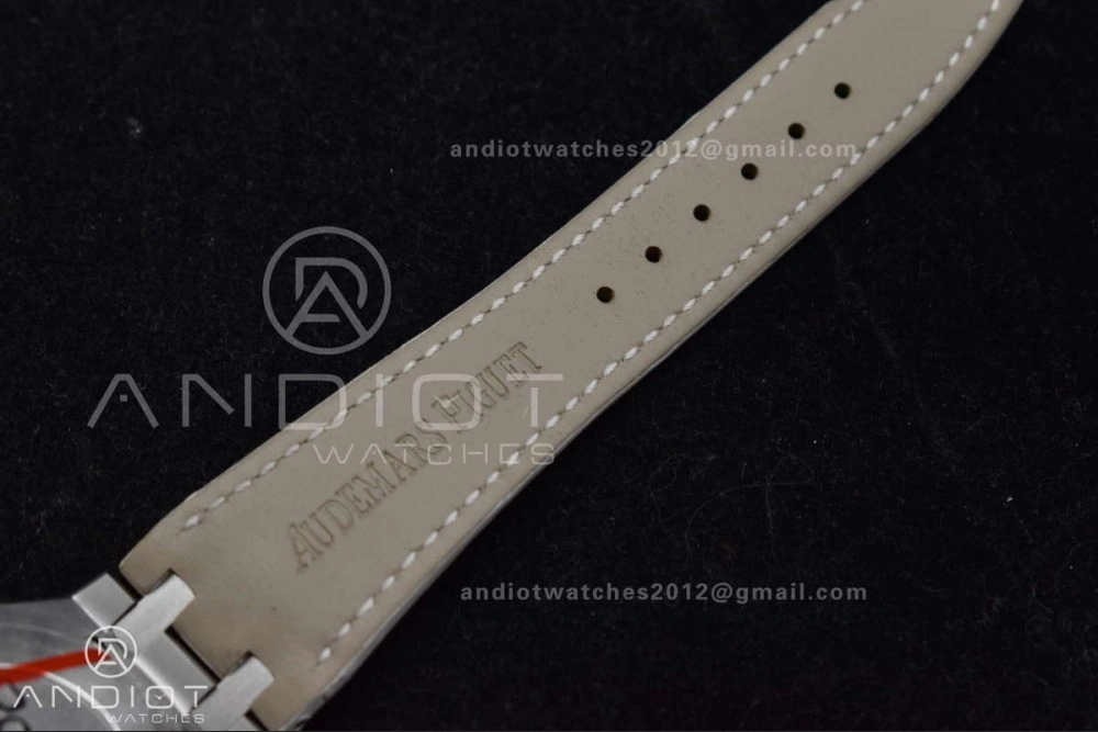 Lady Royal Oak 33mm 67651 SS Diamond Bezel V7F 1:1 White Textured Dial On White Croco Leather Strap Ronda Quartz to AP Cal. Sporty 101