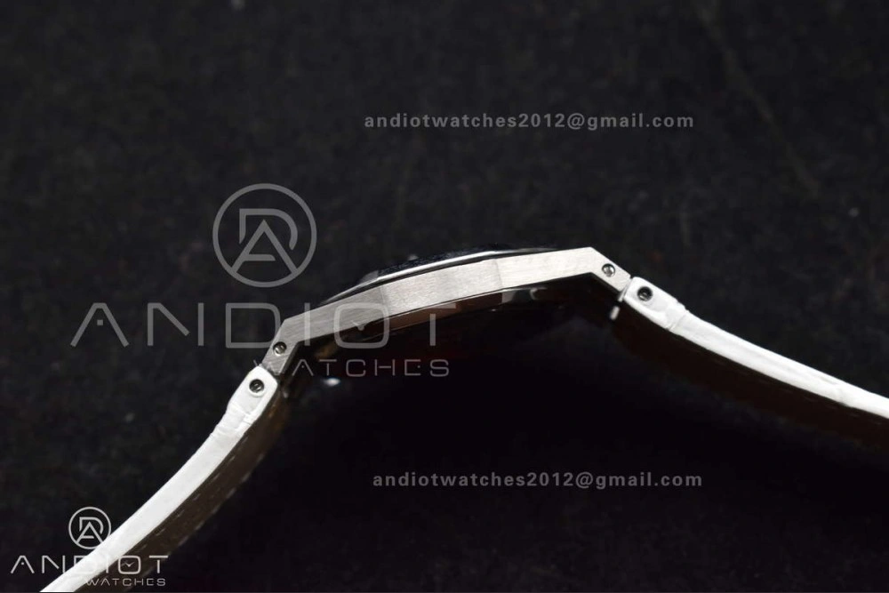 Lady Royal Oak 33mm 67651 SS Diamond Bezel V7F 1:1 White Textured Dial On White Croco Leather Strap Ronda Quartz to AP Cal. Sporty 101