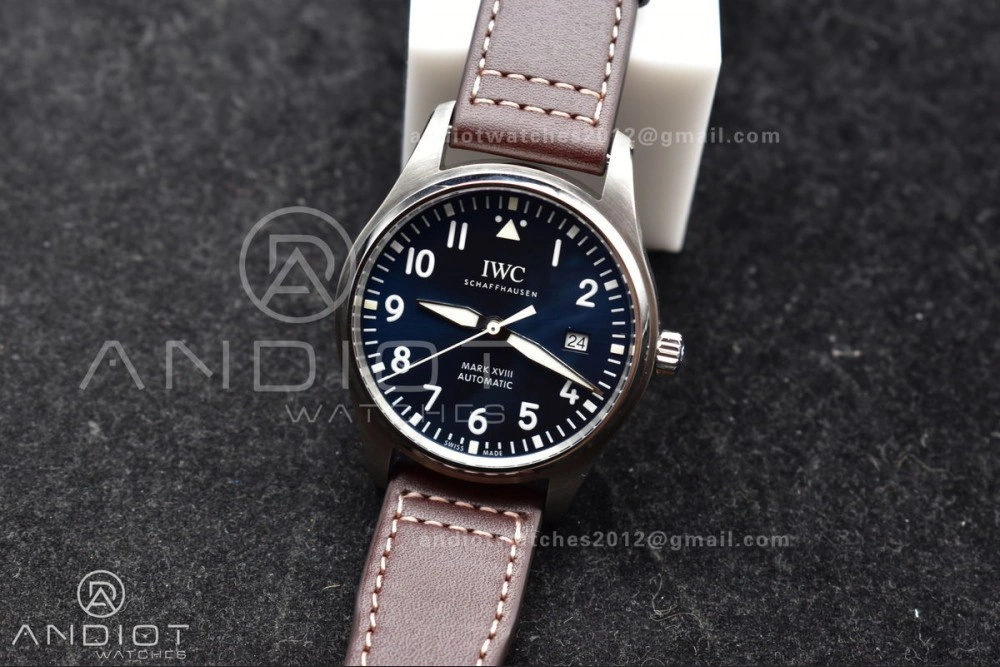 Mark XVIII IW327006 Titanium V7F 1:1 Best Edition BlueDial on Brown Leather Strap A Timeless 297