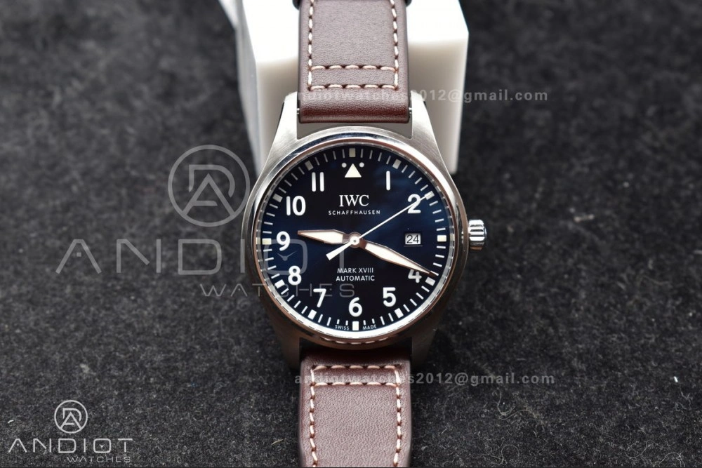 Mark XVIII IW327006 Titanium V7F 1:1 Best Edition BlueDial on Brown Leather Strap A Timeless 297