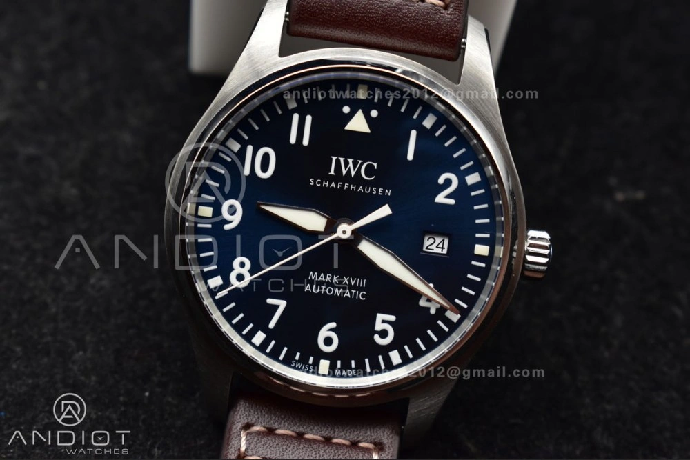 Mark XVIII IW327006 Titanium V7F 1:1 Best Edition BlueDial on Brown Leather Strap A Timeless 297