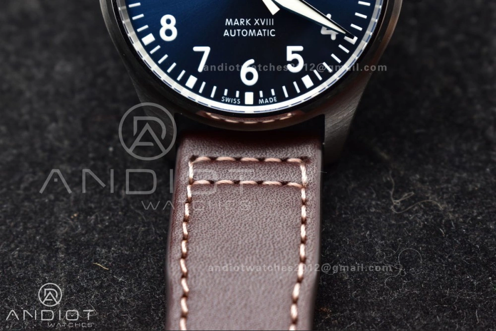 Mark XVIII IW327006 Titanium V7F 1:1 Best Edition BlueDial on Brown Leather Strap A Timeless 297