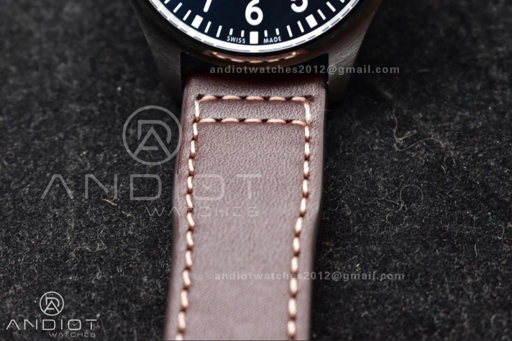 Mark XVIII IW327006 Titanium V7F 1:1 Best Edition BlueDial on Brown Leather Strap A Timeless 297