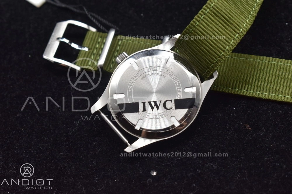 Practical Mark XVIII “TRIBUTE TO MARK XI” IW327007 M+F 1:1 Best Edition Black Dial on Green Nylon Strap A 429