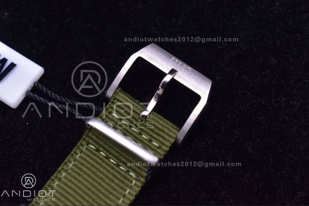 Practical Mark XVIII “TRIBUTE TO MARK XI” IW327007 M+F 1:1 Best Edition Black Dial on Green Nylon Strap A 429