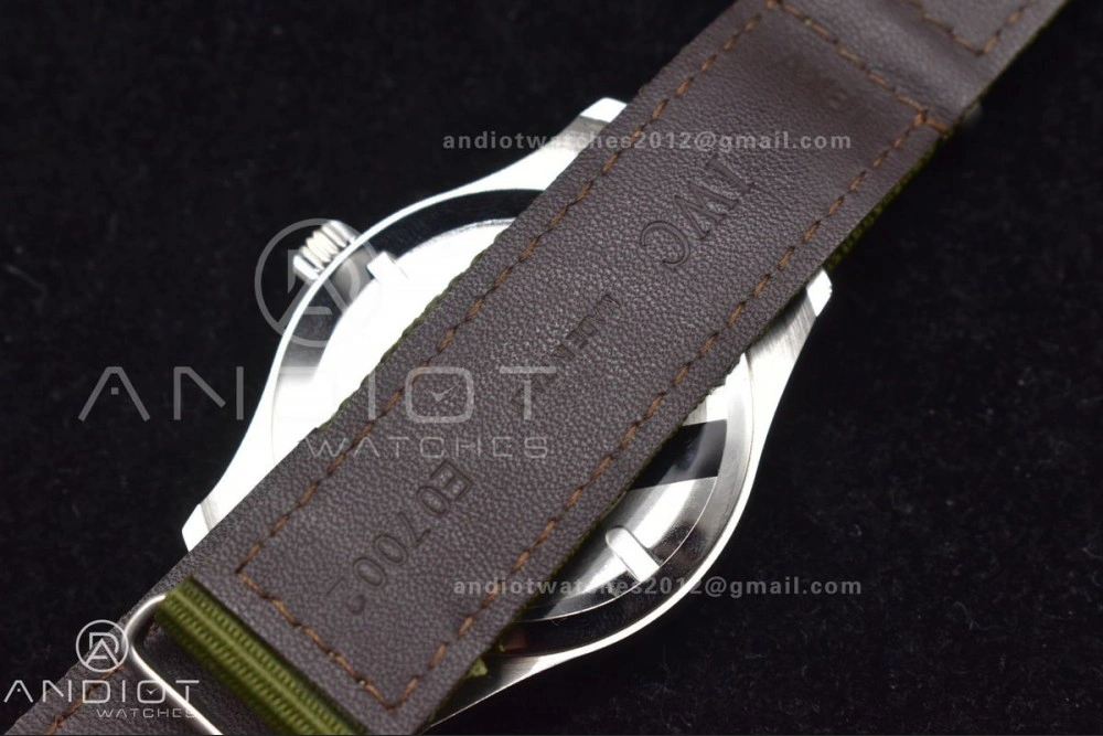 Practical Mark XVIII “TRIBUTE TO MARK XI” IW327007 M+F 1:1 Best Edition Black Dial on Green Nylon Strap A 429