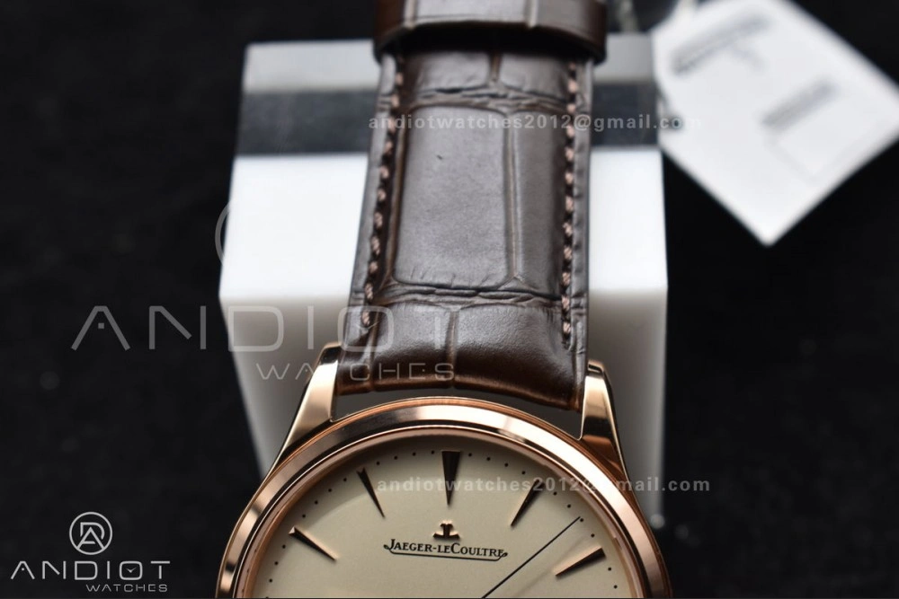 Master Ultra Thin Moon RG APSF 1:1 Best Edition White Dial on Brown Leather Strap SA925 Super Clone HighPerformance 316