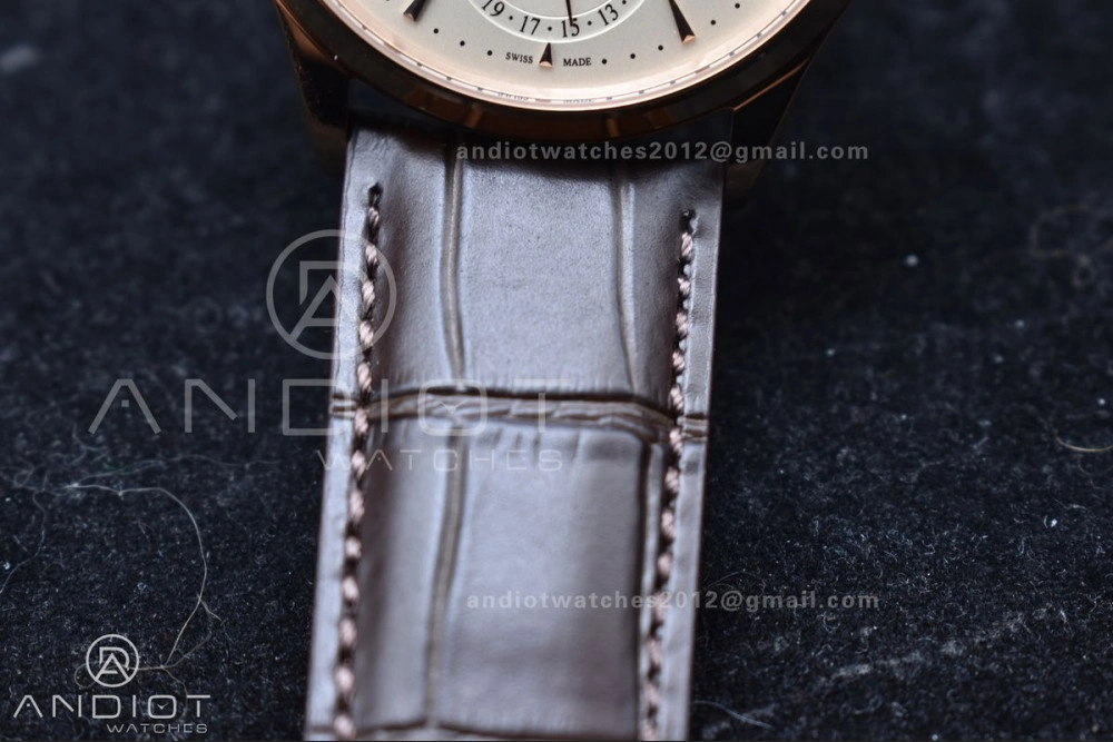 Master Ultra Thin Moon RG APSF 1:1 Best Edition White Dial on Brown Leather Strap SA925 Super Clone HighPerformance 316
