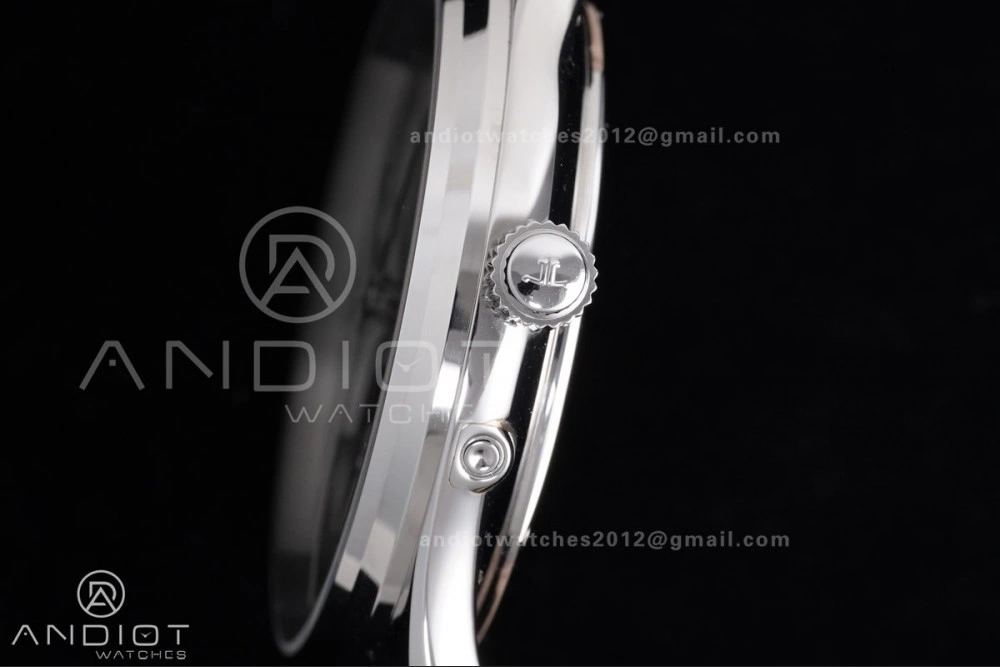 ModernLook Master Ultra Thin Moon SS APSF 1:1 Best Edition Black Dial on Black Leather Strap SA925 Super Clone 318