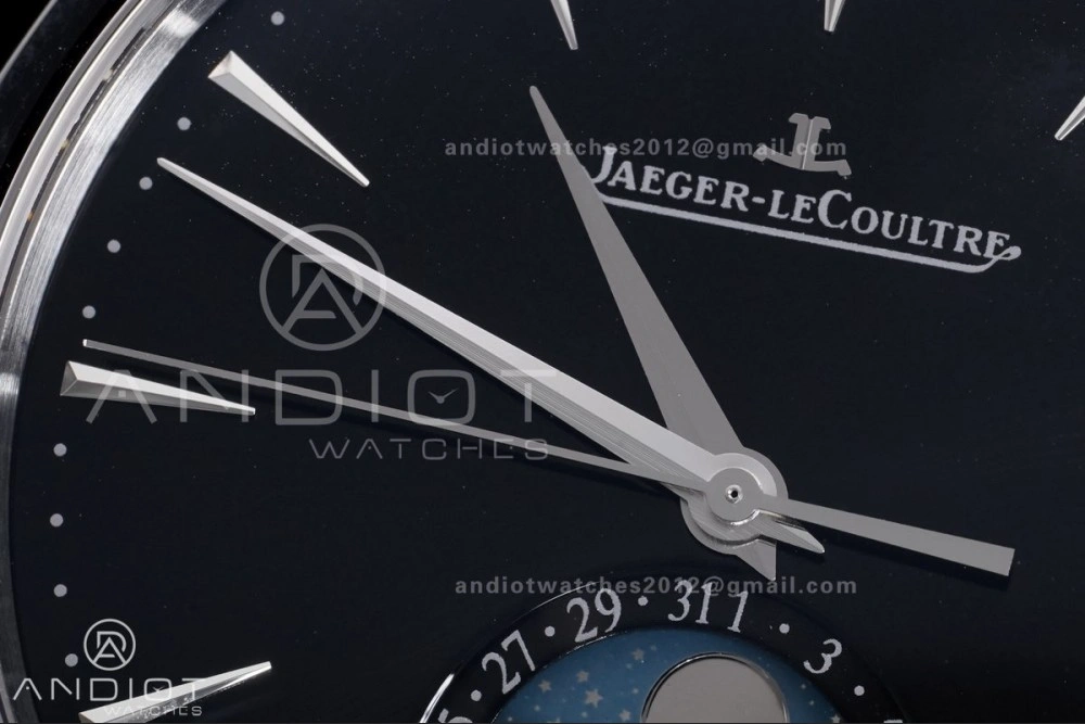 ModernLook Master Ultra Thin Moon SS APSF 1:1 Best Edition Black Dial on Black Leather Strap SA925 Super Clone 318