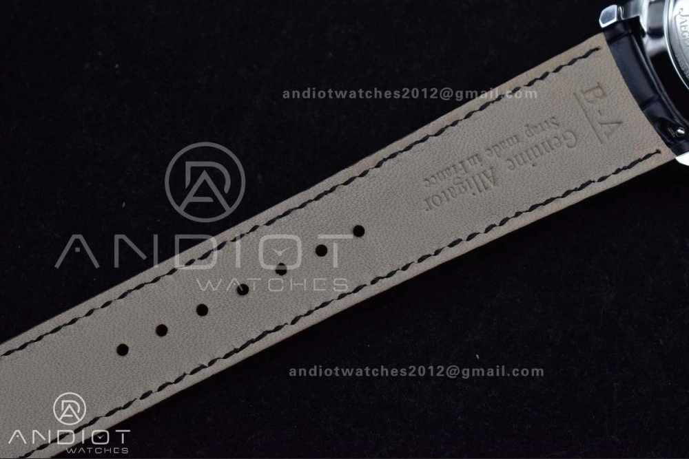 Master Ultra Thin Moon SS APSF 1:1 Best Edition Blue Dial on Black Leather Strap SA925 Super Clone Snug 317