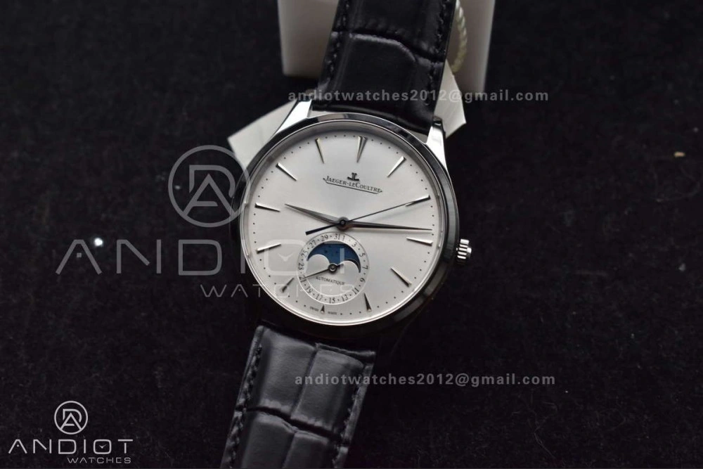 NewStyle Master Ultra Thin Moon SS APSF 1:1 Best Edition Silver Dial on Black Leather Strap SA925 Super Clone 314