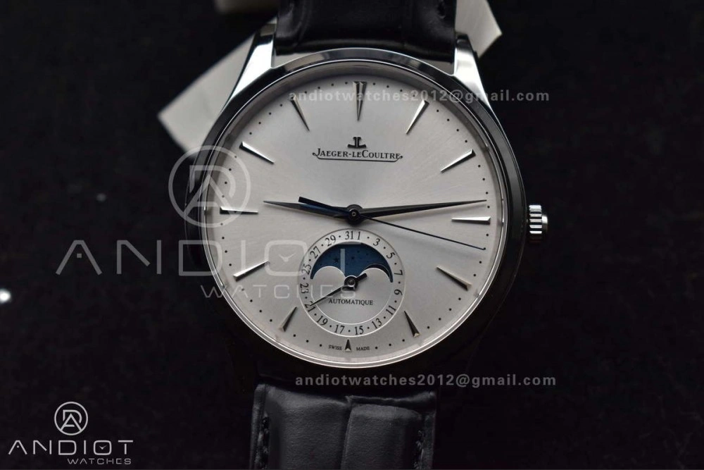 NewStyle Master Ultra Thin Moon SS APSF 1:1 Best Edition Silver Dial on Black Leather Strap SA925 Super Clone 314