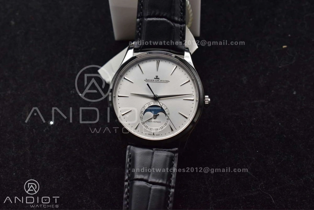 NewStyle Master Ultra Thin Moon SS APSF 1:1 Best Edition Silver Dial on Black Leather Strap SA925 Super Clone 314