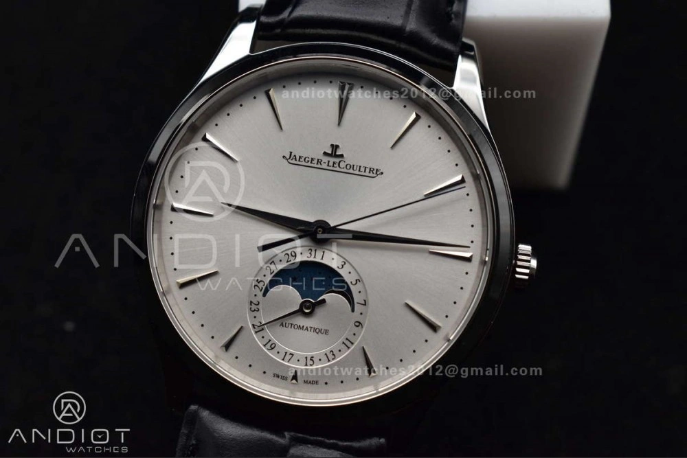 NewStyle Master Ultra Thin Moon SS APSF 1:1 Best Edition Silver Dial on Black Leather Strap SA925 Super Clone 314