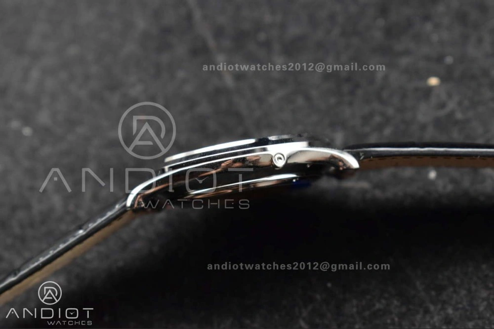 NewStyle Master Ultra Thin Moon SS APSF 1:1 Best Edition Silver Dial on Black Leather Strap SA925 Super Clone 314