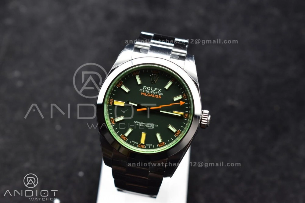 Milgauss 116400 GV Real Green Sapphire 904L SS VSF 1:1 Best Edition Black Dial on 904L SS Bracelet SA OdorResistant 914