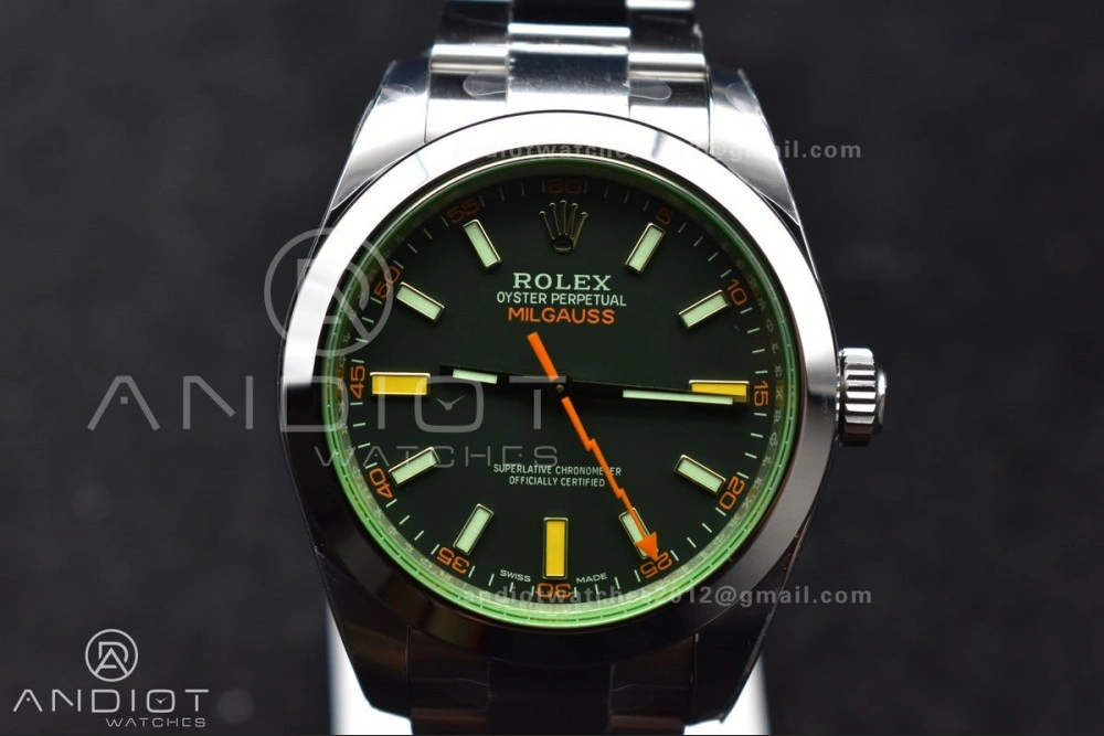 Milgauss 116400 GV Real Green Sapphire 904L SS VSF 1:1 Best Edition Black Dial on 904L SS Bracelet SA OdorResistant 914