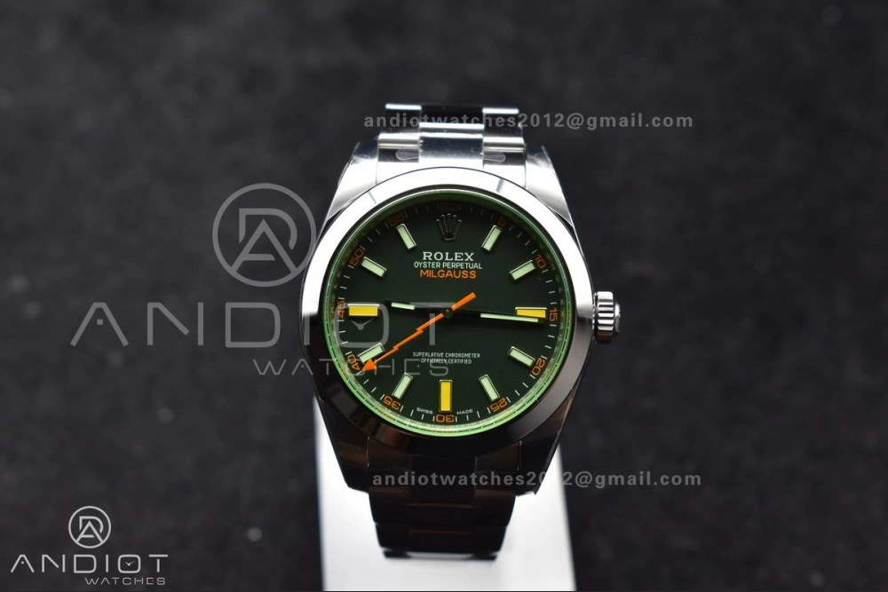 Milgauss 116400 GV Real Green Sapphire 904L SS VSF 1:1 Best Edition Black Dial on 904L SS Bracelet SA OdorResistant 914