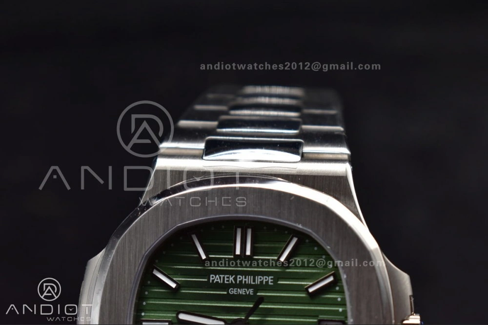 WaterResistant Nautilus 5711 1A 3KF 1:1 Best Edition Green Textured Dial On SS Bracelet A324 Super Clone V 426