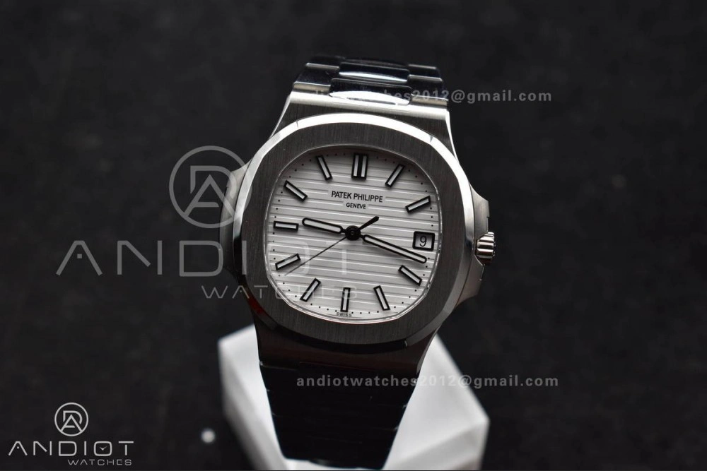 Affordable Nautilus 5711 1A 3KF 1:1 Best Edition White Textured Dial on SS Bracelet A324 Super Clone V 382