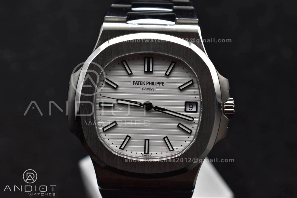 Affordable Nautilus 5711 1A 3KF 1:1 Best Edition White Textured Dial on SS Bracelet A324 Super Clone V 382