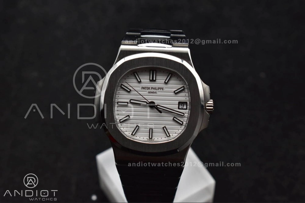 Affordable Nautilus 5711 1A 3KF 1:1 Best Edition White Textured Dial on SS Bracelet A324 Super Clone V 382