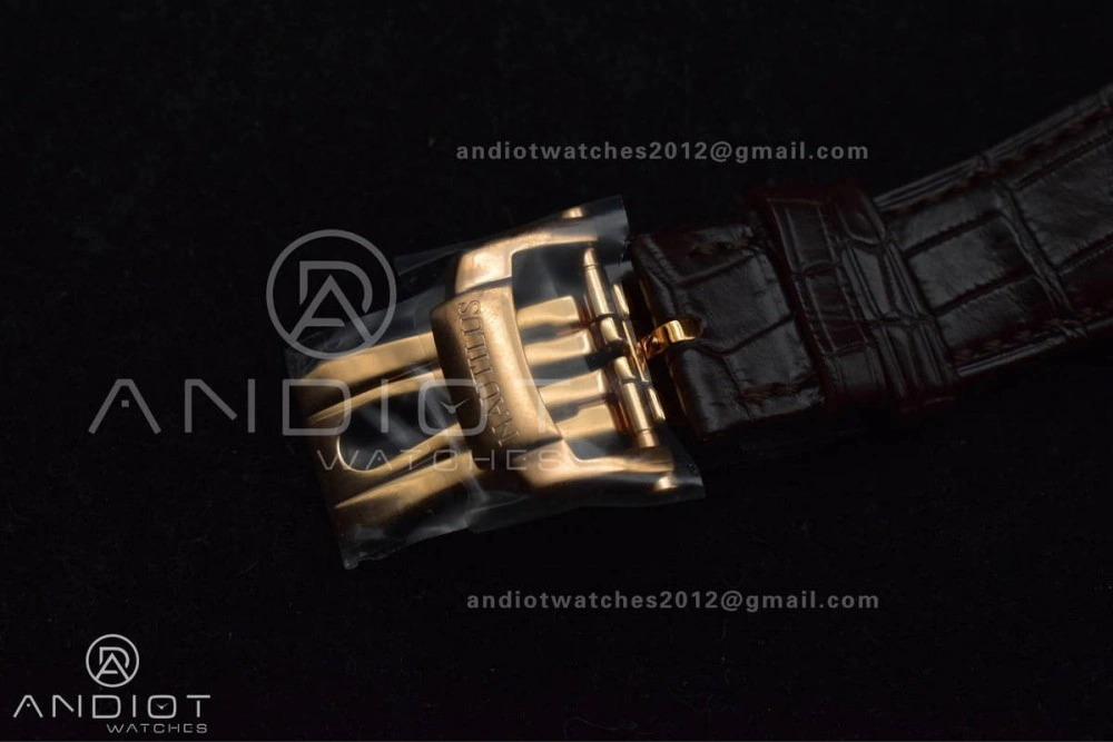 Modern Nautilus 5711 1R RG 3KF 1:1 Best Edition Brown Textured Dial on Brown Leather Strap A324 Super Clone V 381