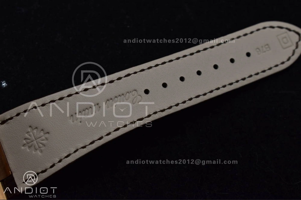 Modern Nautilus 5711 1R RG 3KF 1:1 Best Edition Brown Textured Dial on Brown Leather Strap A324 Super Clone V 381