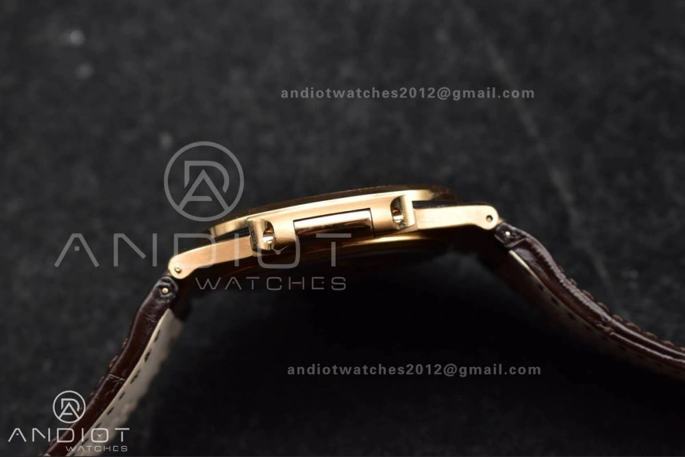 Modern Nautilus 5711 1R RG 3KF 1:1 Best Edition Brown Textured Dial on Brown Leather Strap A324 Super Clone V 381