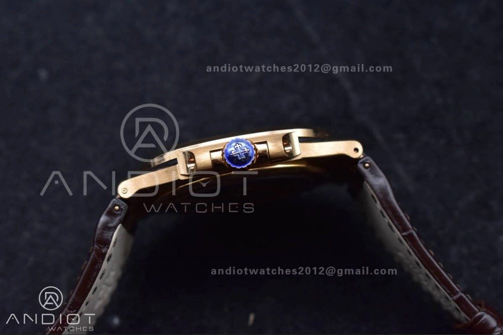 Modern Nautilus 5711 1R RG 3KF 1:1 Best Edition Brown Textured Dial on Brown Leather Strap A324 Super Clone V 381