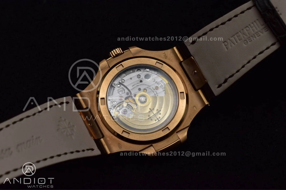 Modern Nautilus 5711 1R RG 3KF 1:1 Best Edition Brown Textured Dial on Brown Leather Strap A324 Super Clone V 381