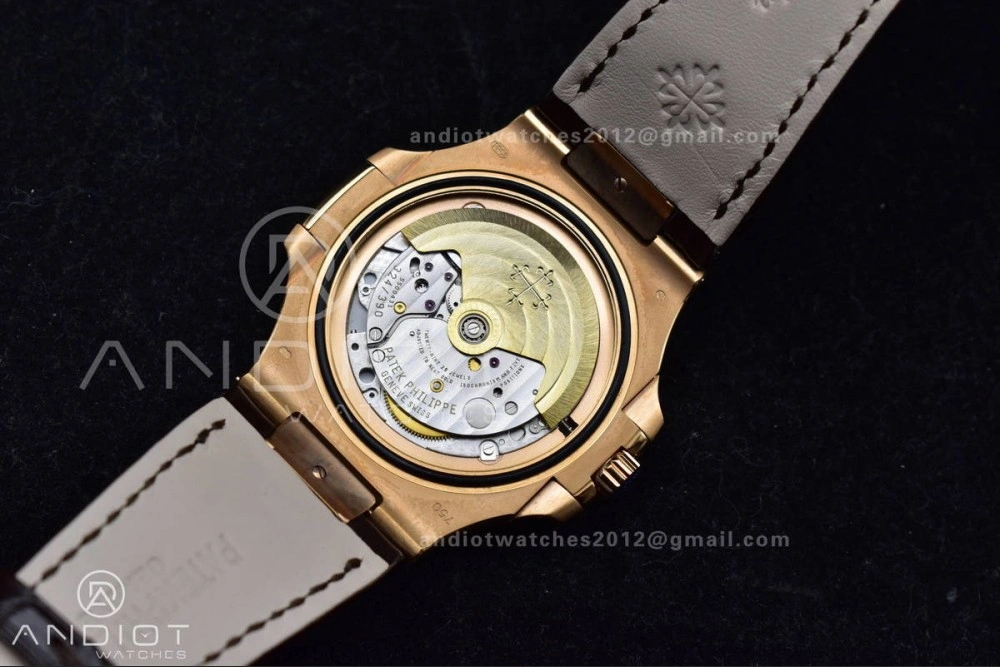 Modern Nautilus 5711 1R RG 3KF 1:1 Best Edition Brown Textured Dial on Brown Leather Strap A324 Super Clone V 381