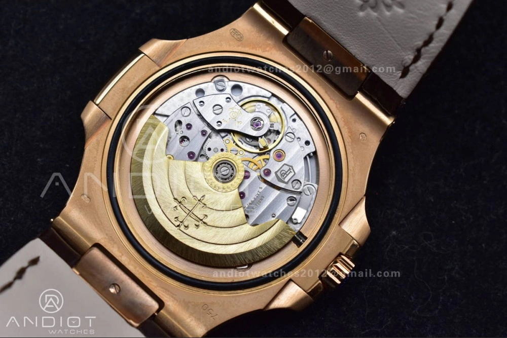 Modern Nautilus 5711 1R RG 3KF 1:1 Best Edition Brown Textured Dial on Brown Leather Strap A324 Super Clone V 381