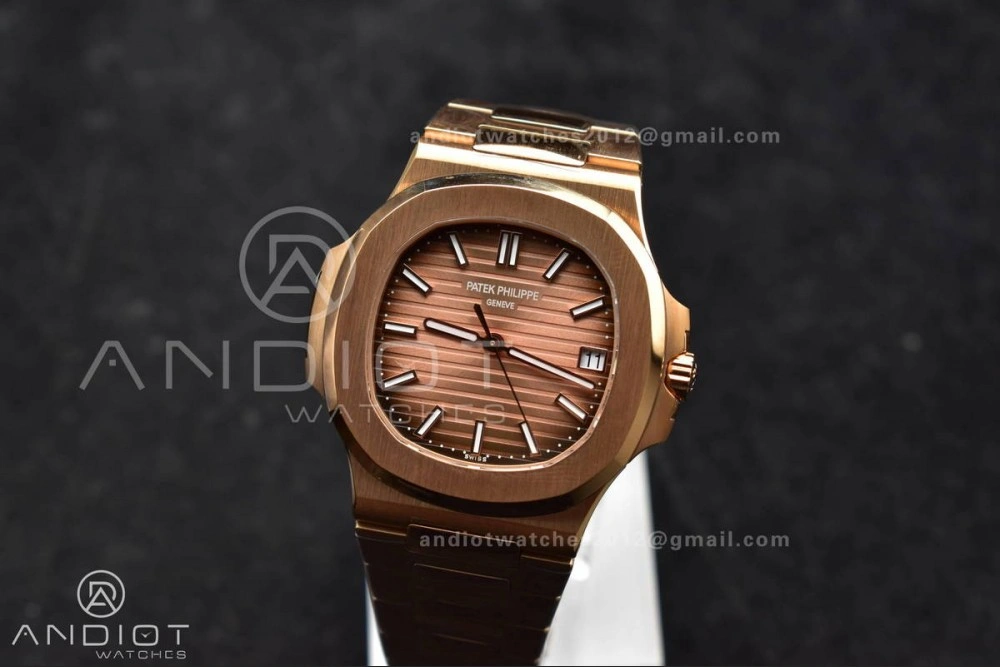 ComfortFit Nautilus 5711 1R RG 3KF 1:1 Best Edition Brown Textured Dial on RG Bracelet A324 Super Clone V 370