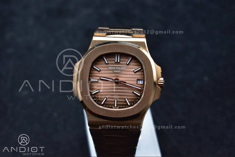 ComfortFit Nautilus 5711 1R RG 3KF 1:1 Best Edition Brown Textured Dial on RG Bracelet A324 Super Clone V 370