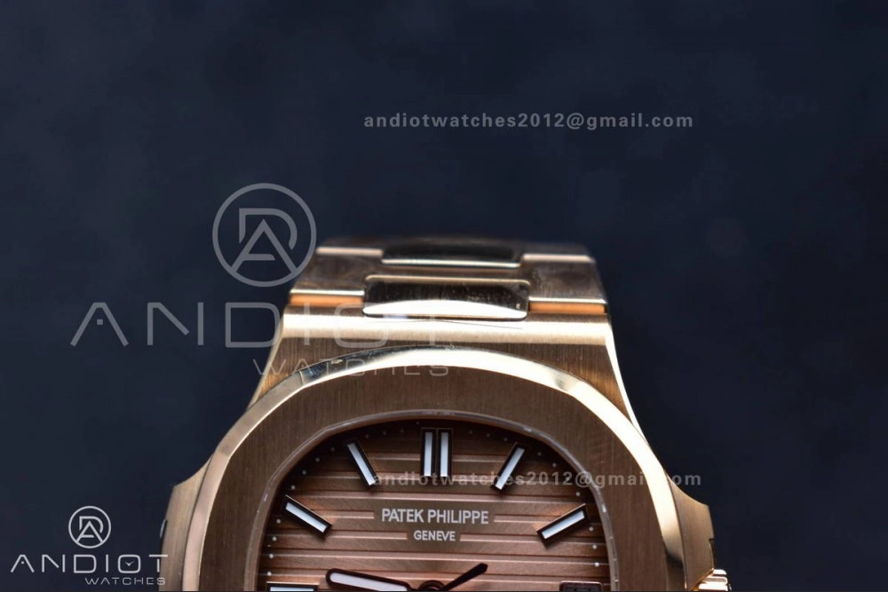 ComfortFit Nautilus 5711 1R RG 3KF 1:1 Best Edition Brown Textured Dial on RG Bracelet A324 Super Clone V 370