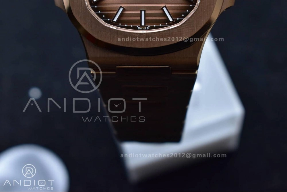 ComfortFit Nautilus 5711 1R RG 3KF 1:1 Best Edition Brown Textured Dial on RG Bracelet A324 Super Clone V 370