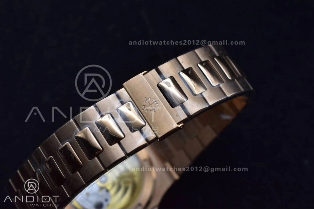 ComfortFit Nautilus 5711 1R RG 3KF 1:1 Best Edition Brown Textured Dial on RG Bracelet A324 Super Clone V 370