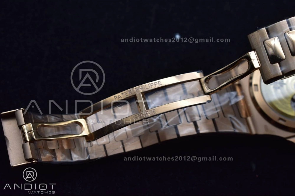ComfortFit Nautilus 5711 1R RG 3KF 1:1 Best Edition Brown Textured Dial on RG Bracelet A324 Super Clone V 370