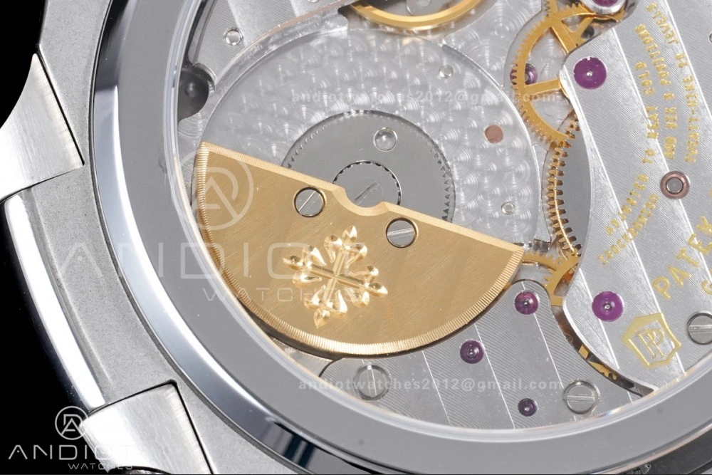 Nautilus 5712 Full Diamonds SS PPF 1:1 Best Edition Gray Dial on Black Leather Strap A240 Super Clone V Cozy 361