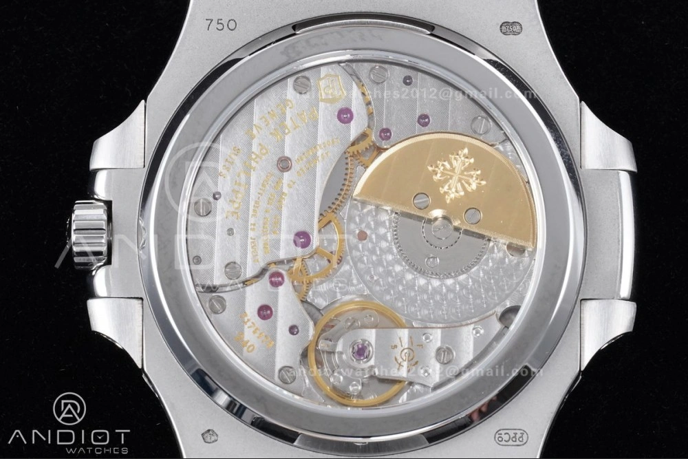 Nautilus 5712 Full Diamonds SS PPF 1:1 Best Edition Gray Dial on Black Leather Strap A240 Super Clone V Cozy 361