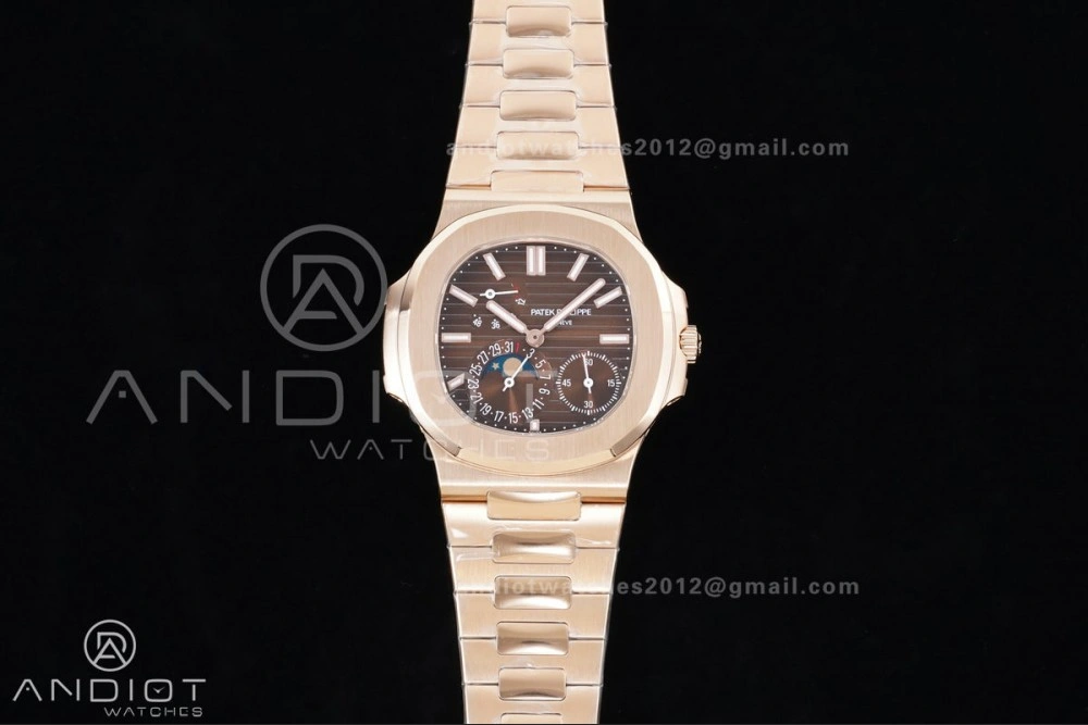 Fashionable Nautilus 5712 RG PPF 1:1 Best Edition Brown Dial on RG Bracelet A240 Super Clone V 368