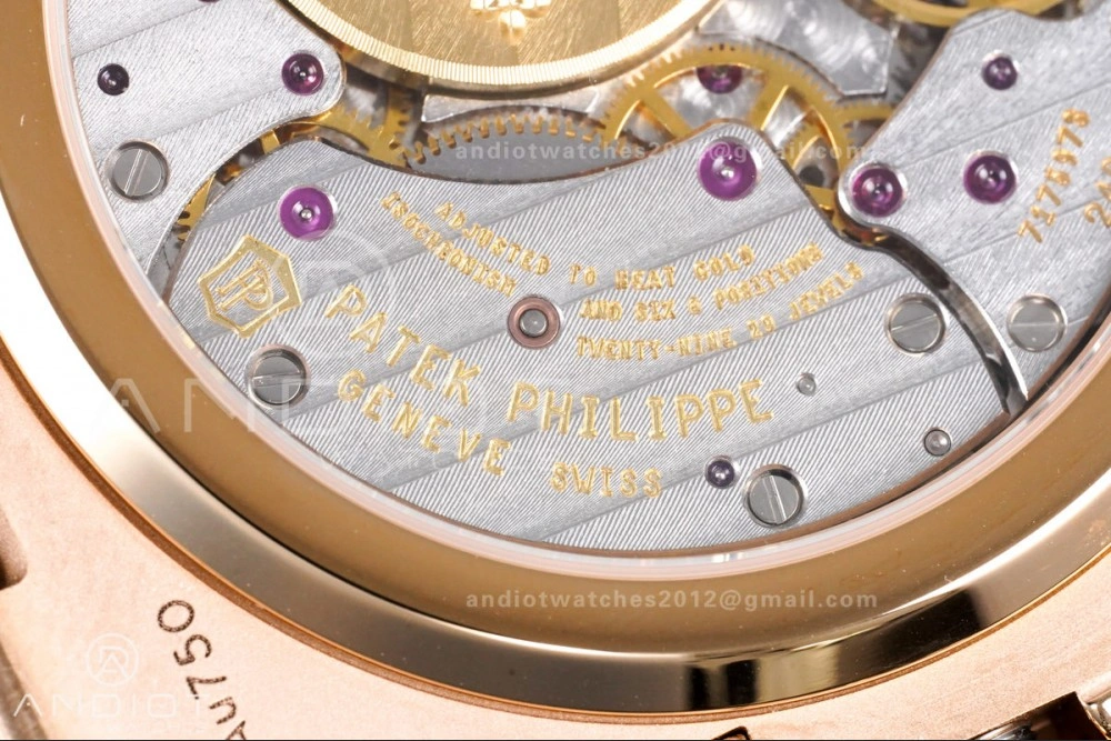 Fashionable Nautilus 5712 RG PPF 1:1 Best Edition Brown Dial on RG Bracelet A240 Super Clone V 368