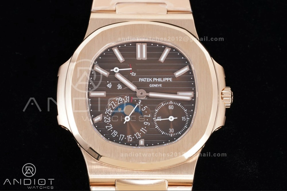 Fashionable Nautilus 5712 RG PPF 1:1 Best Edition Brown Dial on RG Bracelet A240 Super Clone V 368