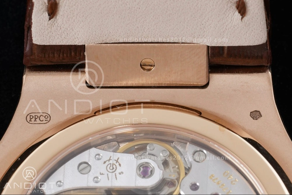 Nautilus 5712 RG PPF 1:1 Best Edition Gray Dial on Brown Leather Strap A240 Super Clone V Flexible 369