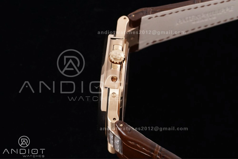 Nautilus 5712 RG PPF 1:1 Best Edition Gray Dial on Brown Leather Strap A240 Super Clone V Flexible 369