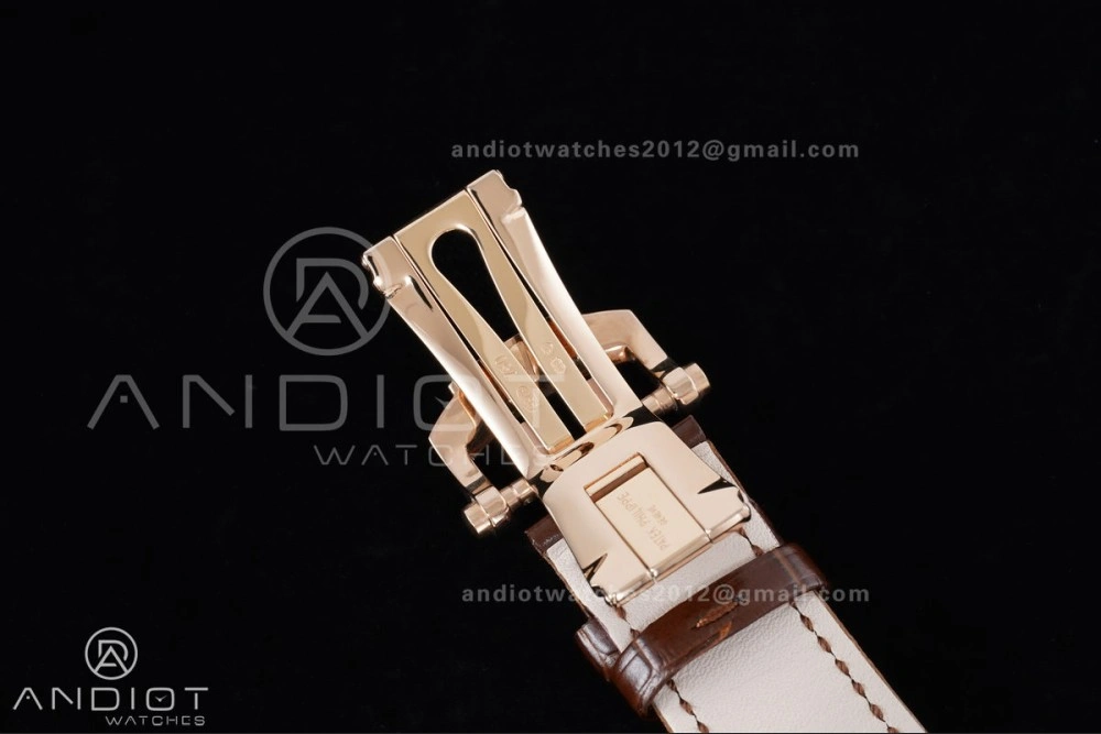 Nautilus 5712 RG PPF 1:1 Best Edition Gray Dial on Brown Leather Strap A240 Super Clone V Flexible 369